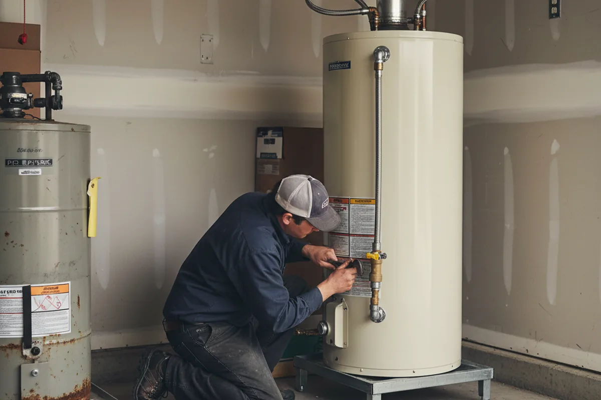 Water heater and shutoff valve replacement in Tacna